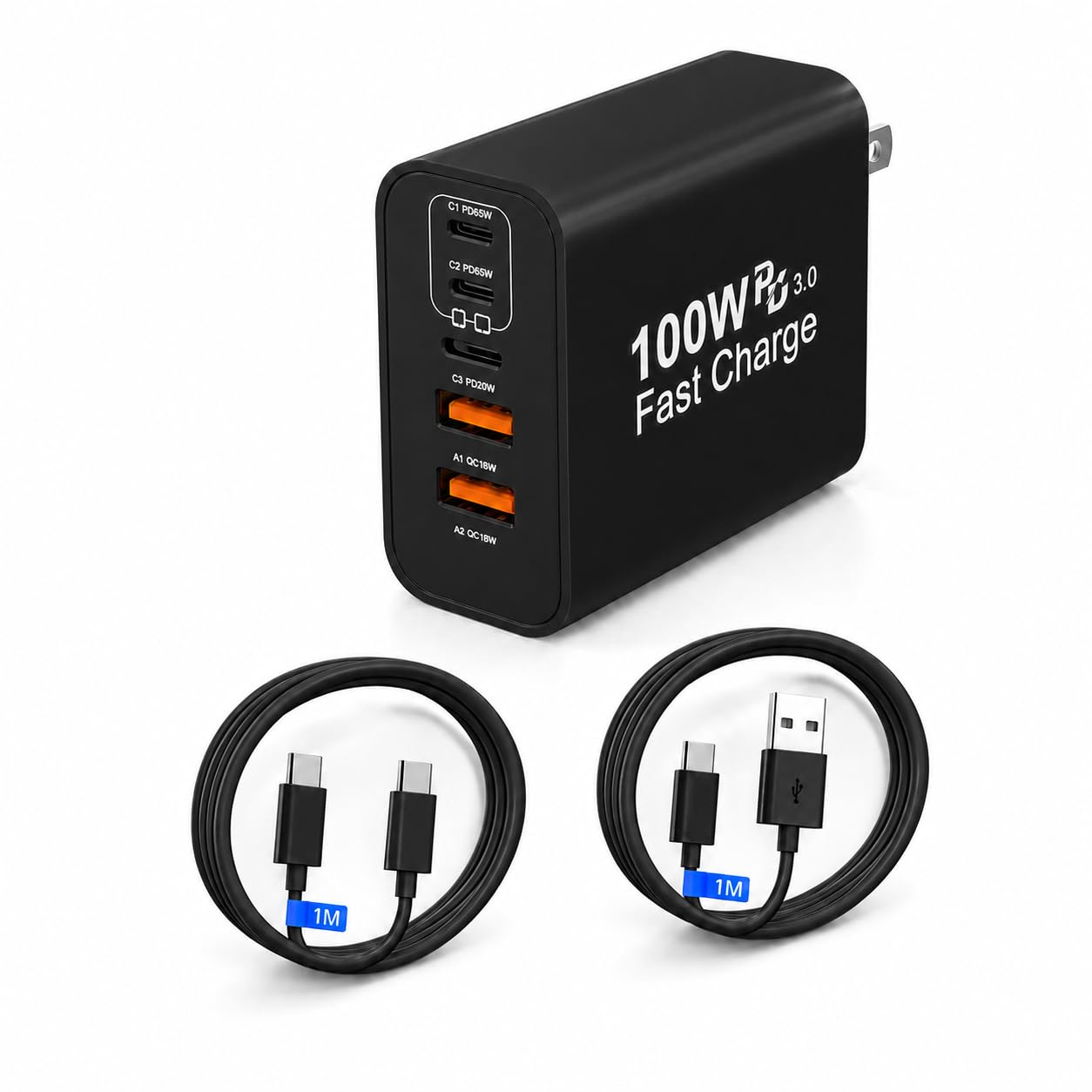 充電器 ノートPC ノートパソコン用充電器 タイプc 合計 PD100W ノートパソコン用 USB Type-C 急速 ラップトップ GaNIII技術対応 USB-A & Type-C コンセント式電源アダプター 搭載 MacBook//Surface/iPad/PC/iPhone 17air/pro max/SE Android/タブレット/ノートパソコン用