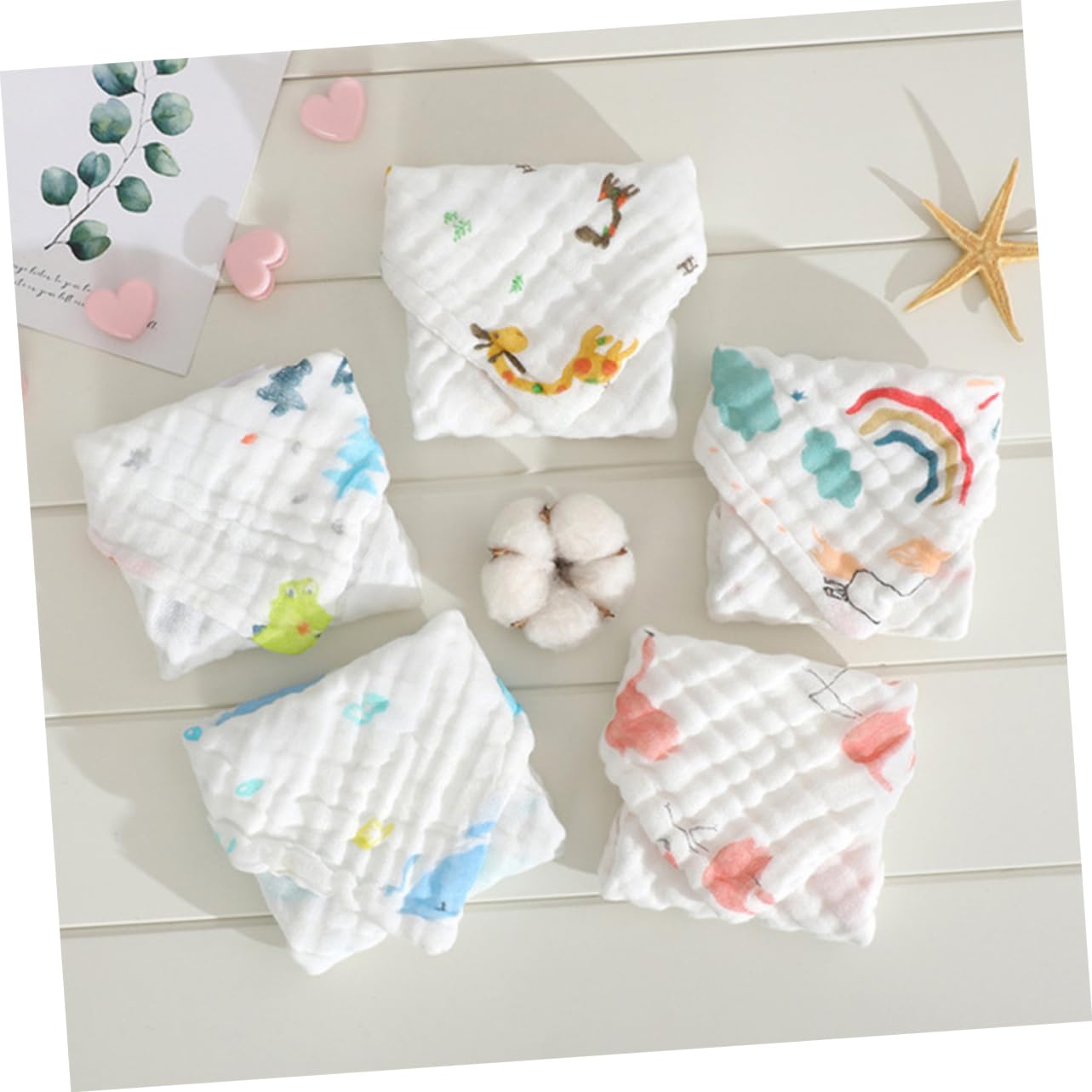 TOYANDONA 15 Stk Baby-Waschlappen Babyhandtücher Baby-Kapuzenhandtuch Waschhandtuch für Kleinkinder Baumwolltaschentuch Stilltuch Fütterung Stillhandtuch Seersucker Lätzchen neugeboren Gaze