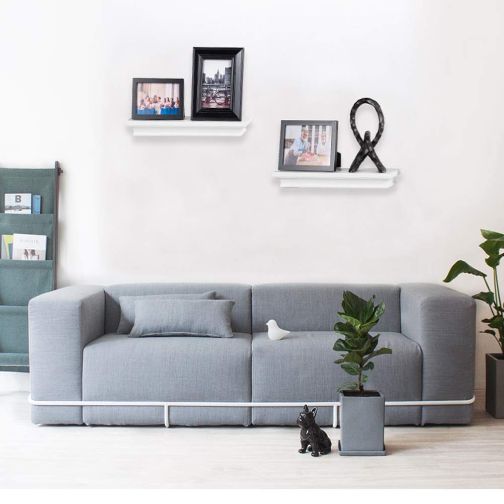 BOMID White Floating Shelves Wall Shelves,Crown Molding Wall Mounted