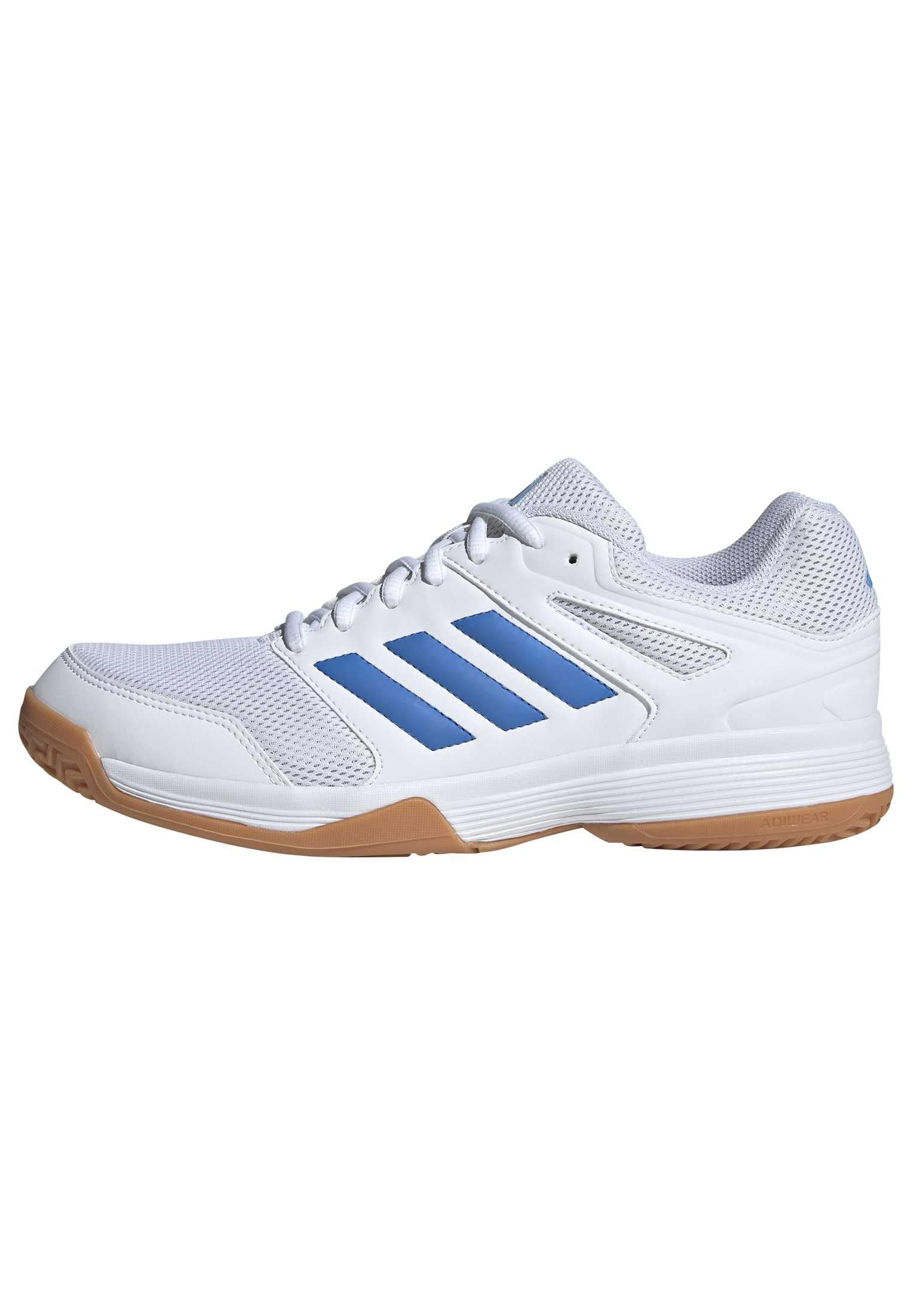 adidas Men's Speedcourt Mens Indoor Shoes, FTWR White/ray Blue/Lucid Aquamarine, 10.5 UK