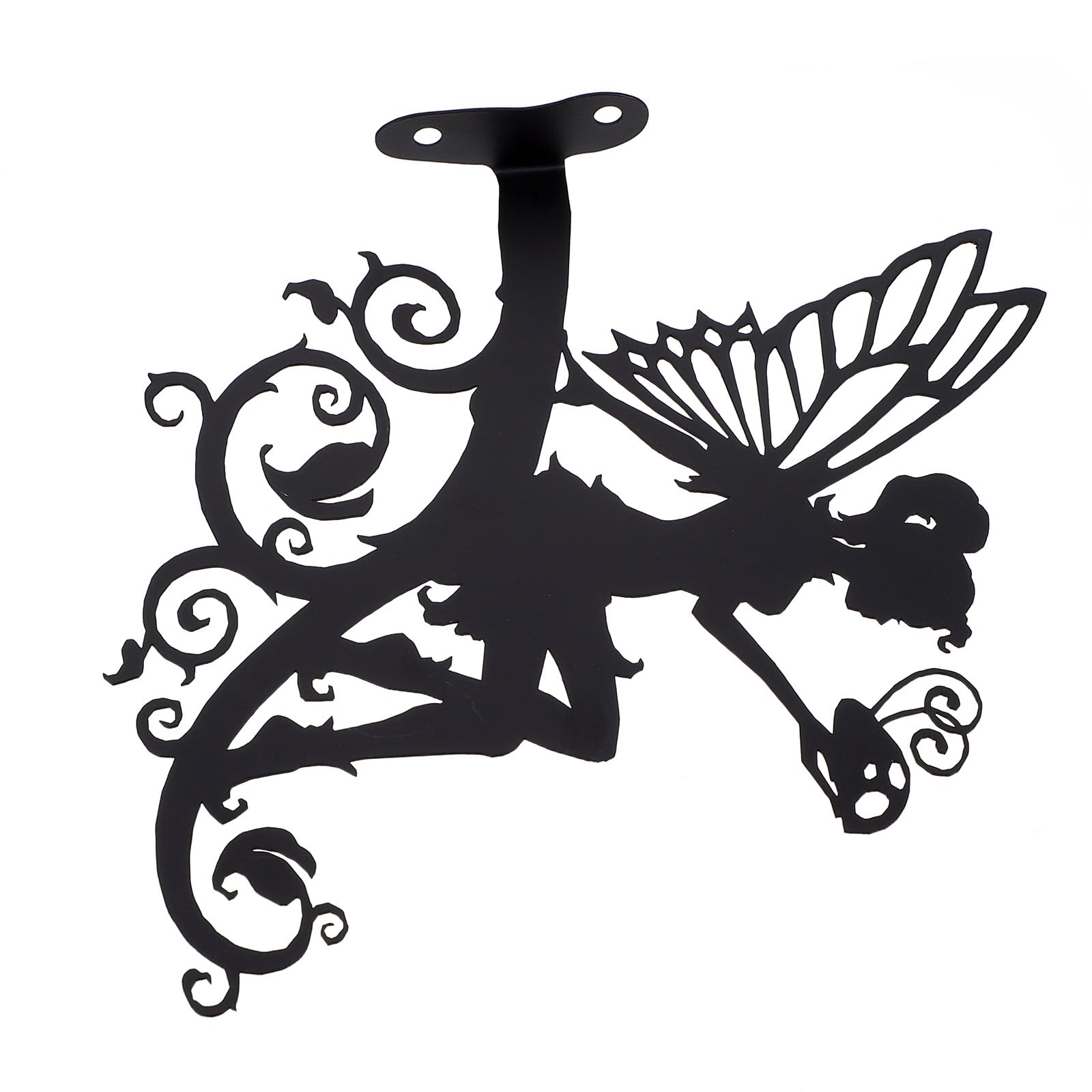 Silhouette fée artistique en fer noir décoration de jardin ornement extérieur maison