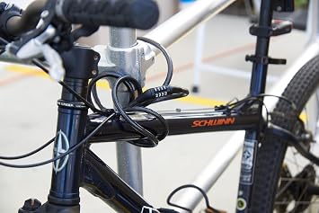 BRINKS 5 Ft Bike Lock Cable with Preset Combination, Vinyl Covered Bike Lock Combination Cable for Outdoor Use