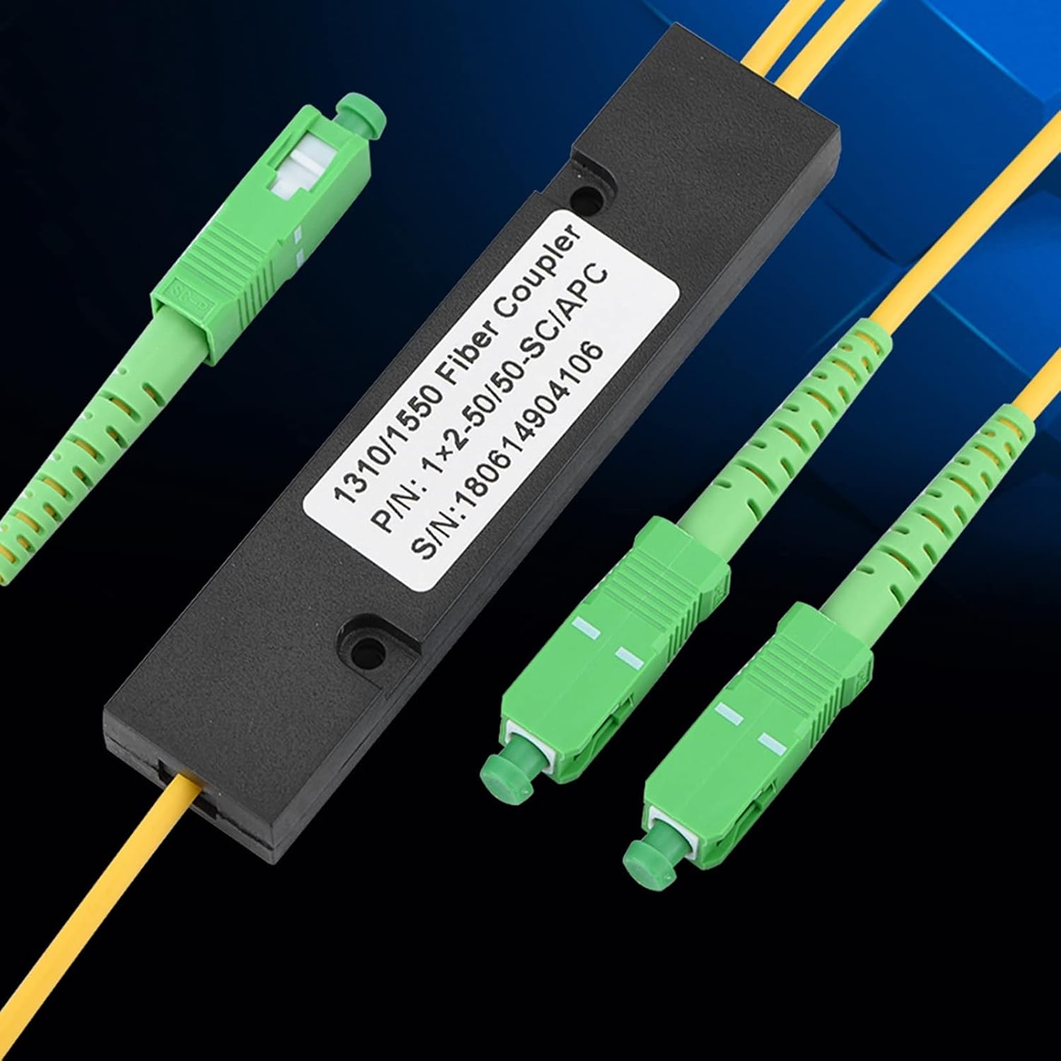 Fiber Optical Splitter, SC 1x2 PLC Singlemode Pigtails UPC PCL Branching Device Cable Converter Digital Audio Switch Plated Connectors for Communication System Measuring Instrument