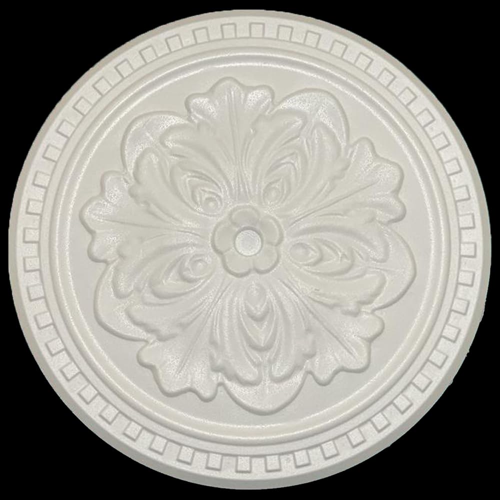 Polystyrene Ceiling Rose Paintable DIY Decorative Lightweight Ceiling Centrepiece for Chandeliers & Light Fittings - Folio-49.5cm