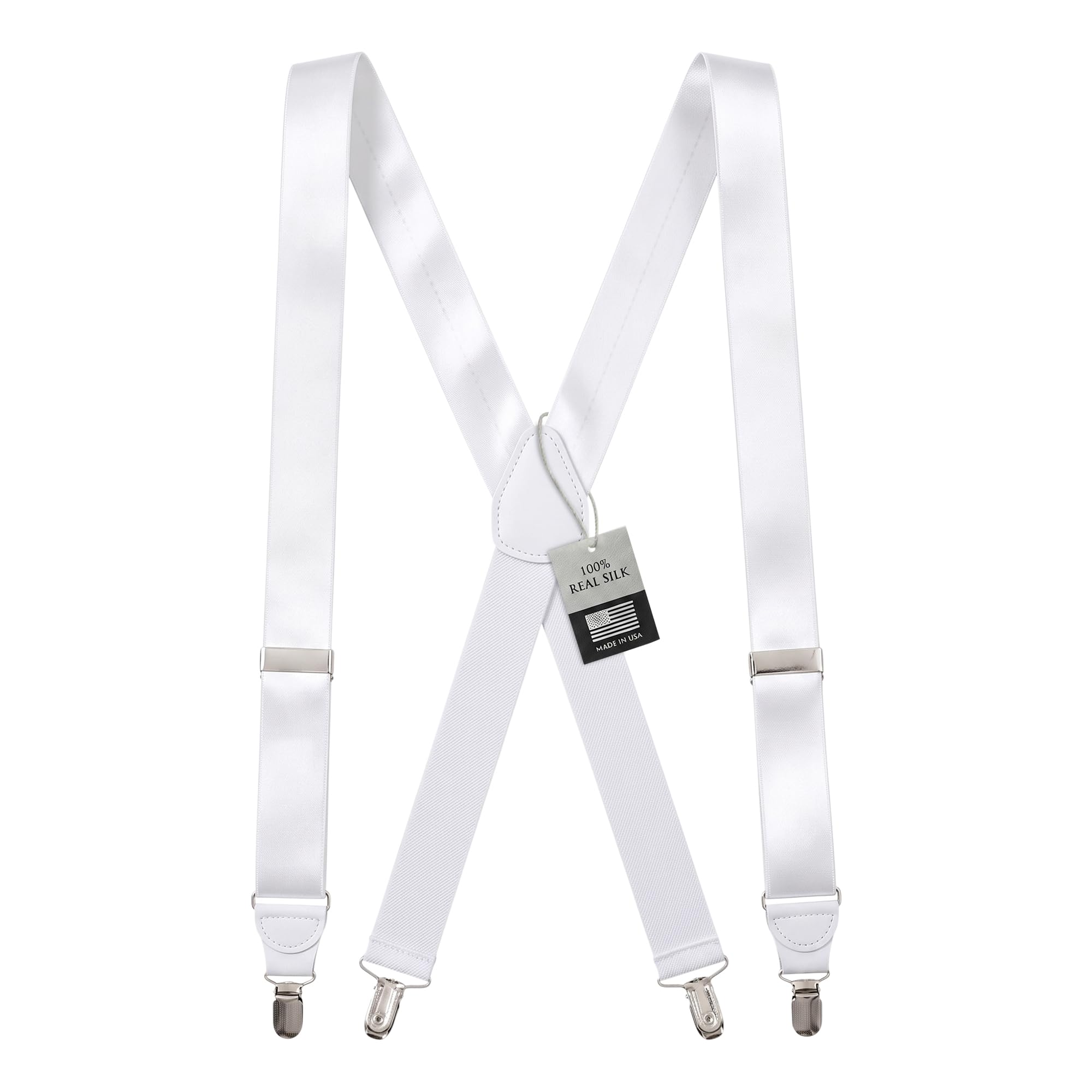 Hold'Em 100% Silk Suspenders for Men Clip End Dress Tuxedo Suspender Made in USA