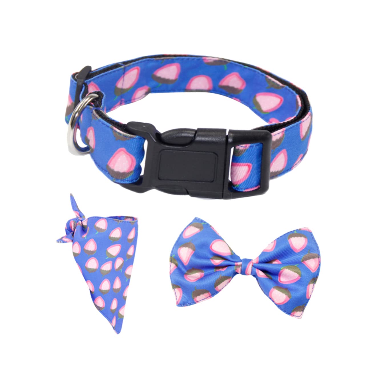 Collier à nœud papillon pour chien bleu avec écharpe triangulaire 1set