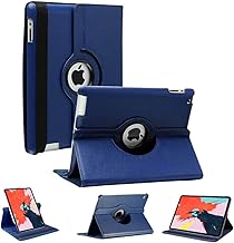 Rotating Case for iPad 2/ iPad 3/ iPad 4 (Old Model) 9.7'' - 360° Rotation Shockproof PU Leather Book Flip Folio Protection Cover With Auto Sleep/Wake (Navy)