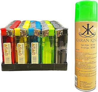 KARAN KING® 50 Electronic REFILLABLE LIGHTERS with Refill Gas Safety Gas Candle Lighter