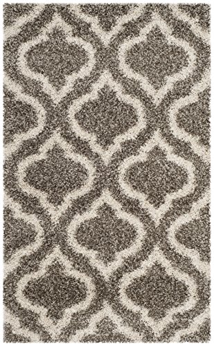 SAFAVIEH Hudson Shag Accent Rug 2x3, Plush Geometric Grey & Ivory SGH284B