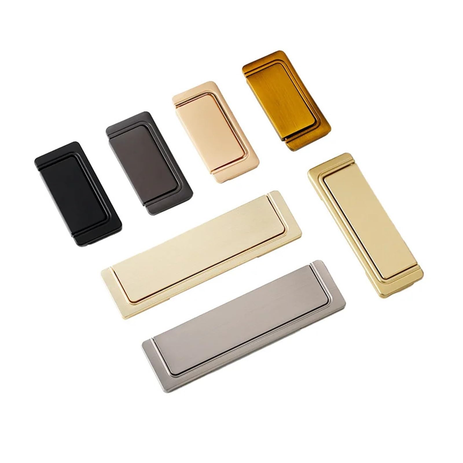 Cidegoo Gray 3Pcs Invisible Cabinet Handles Aluminum Alloy Wardrobe Door Pulls For Kitchen