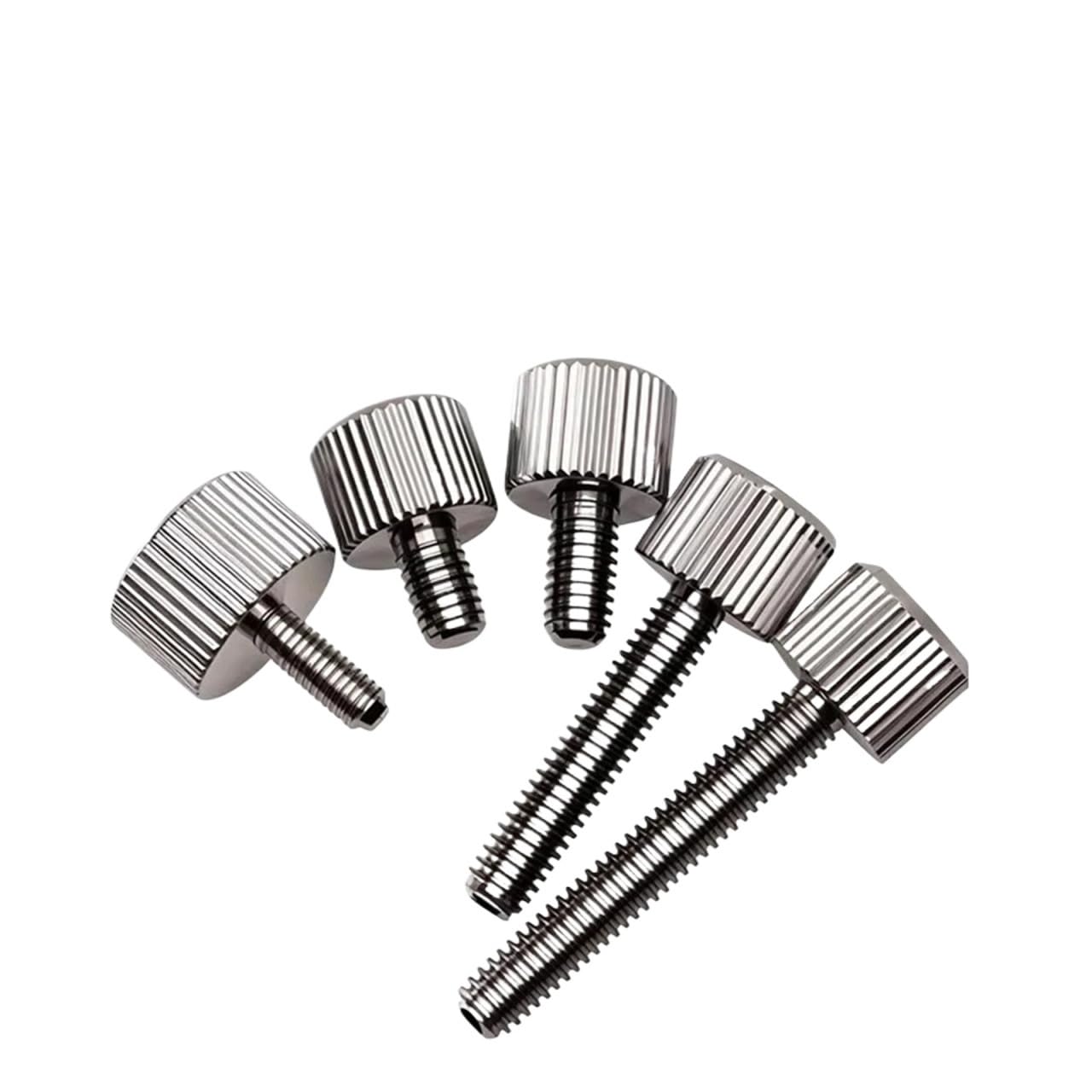 WEKONUMEX Knurled Thumb Screws, 304 Stainless Steel Knurled Thumb Screws M2-M3 5-Pack Flat Round Head Manual Adjustment(5.0mm,M2.5 (5Pcs))