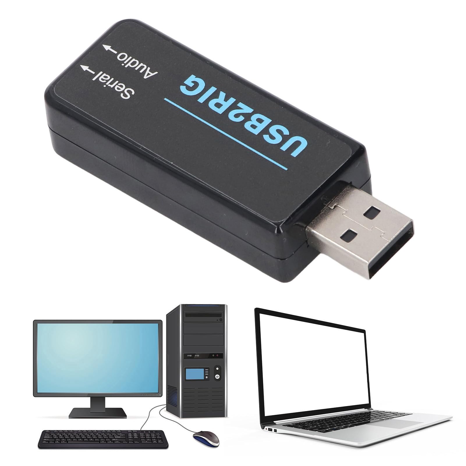 Adattatore Audio USB, 3.5mm 2 in 1 Doppio Adattatore Adattatore di Schede Audio Esterna, Supporto TTL/232/CIV, per Scheda Audio