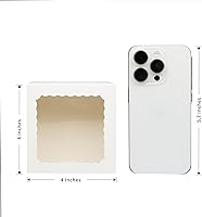 Vista 3 de 50 cajas blancas de panadería de 4 x 4 x 2.5 pulgadas con ventana, mini pastel, postre, pastelería, cajas pequeñas para dulces