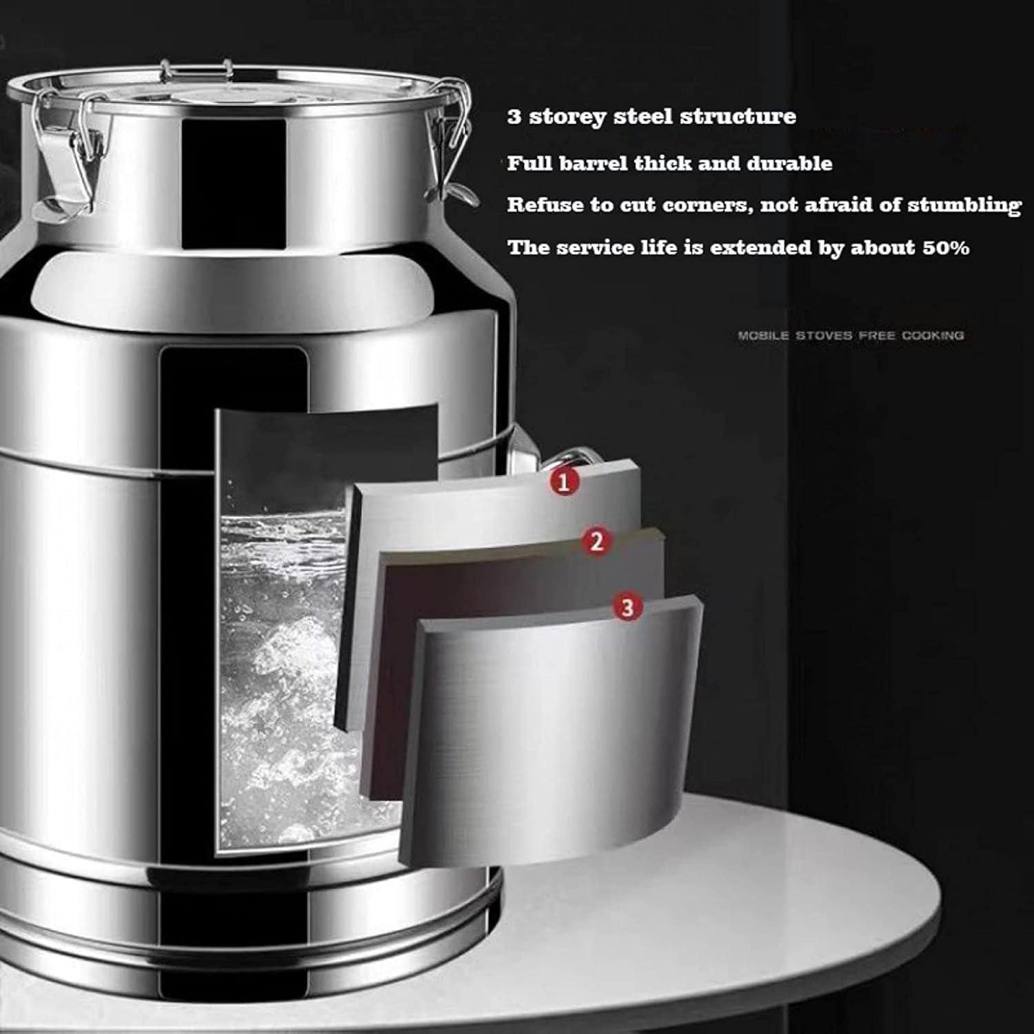 Heavy Duty Stainless Steel Milk Can - 5L/9L/14L Portable Sealed Transport Cans Bucket Wine Pail Bottle Oil Barrel with Spigot Dispenser / 9L,9L