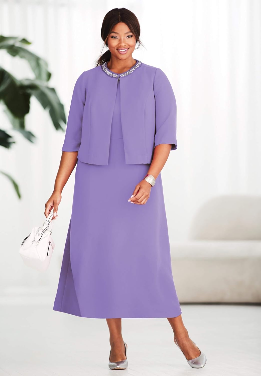 plus size beaded jacket dress