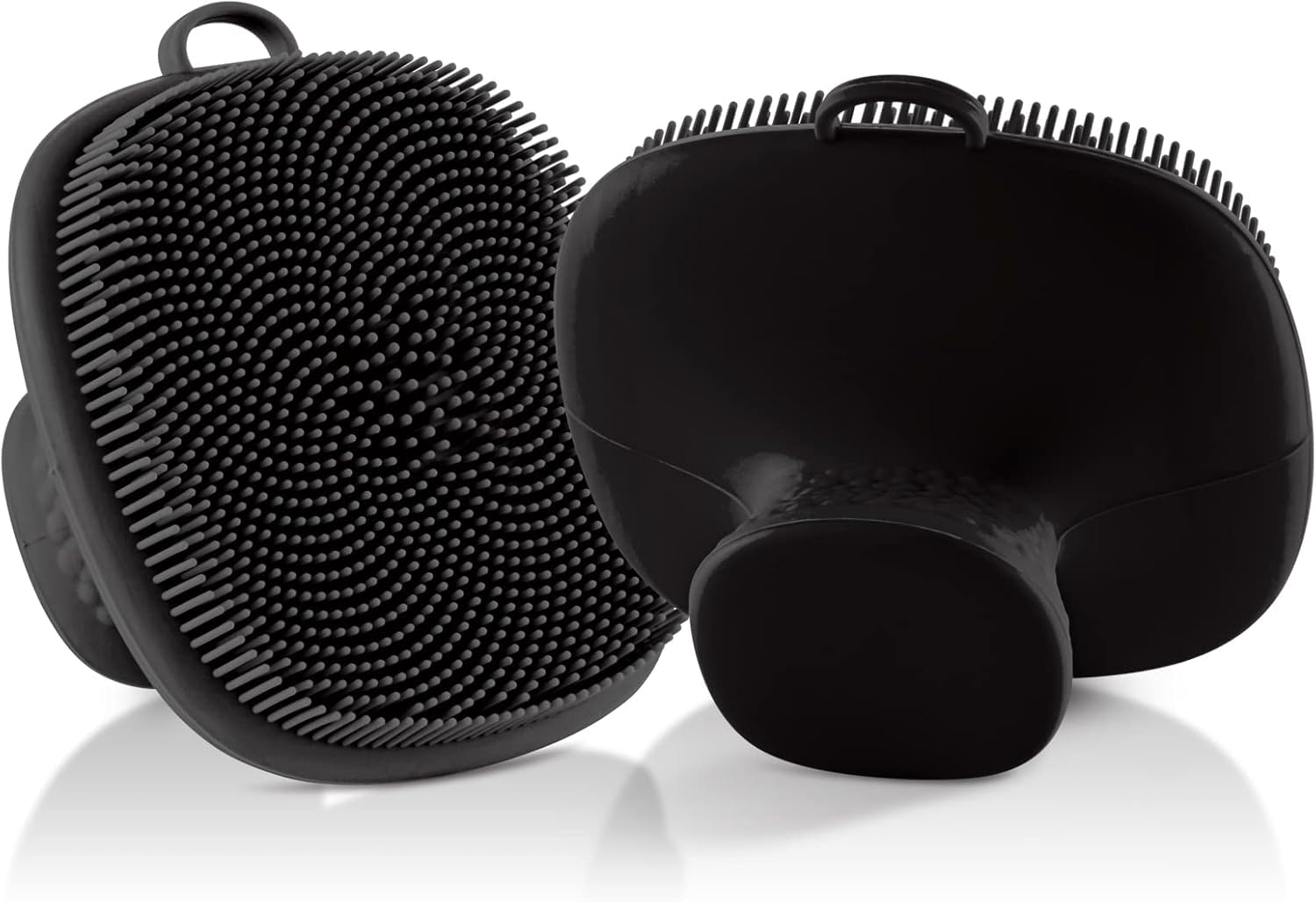 WEXUS Silicone Face Scrubber for Men, Black, Exfoliating Beard Brush with No-Slip Handle, Cleanses and Massages Skin-image-26