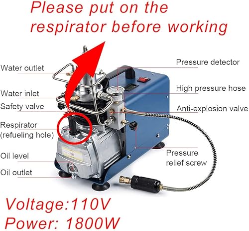 Miniatura 5 de INTSUPERMAI Compresor de aire eléctrico 30MPA 4500PSI Bomba de aire eléctrica de alta presión con refrigeración por agua para equipos de inflación