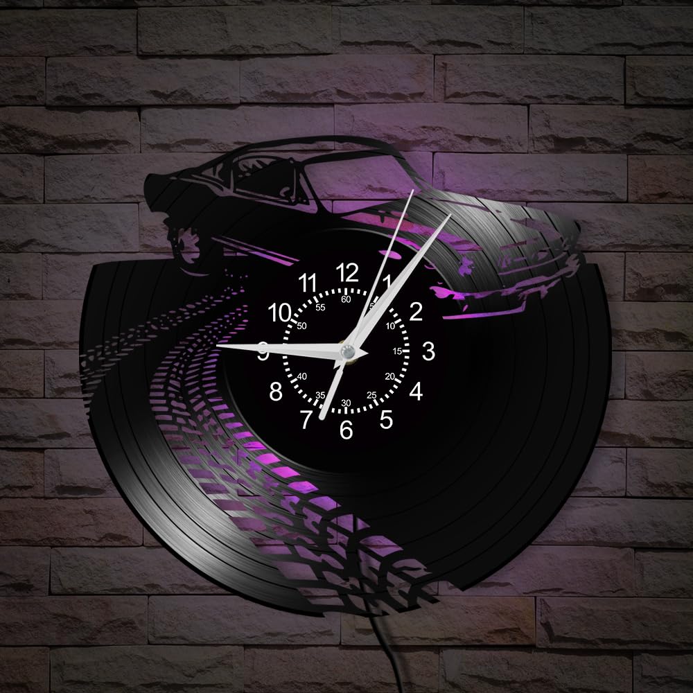 car clocks sold on Temu United States | Wall Clock Car-shaped Remote Control LED Wall Clock 3D Decoration | ソムリエナイフ | LHD8QER