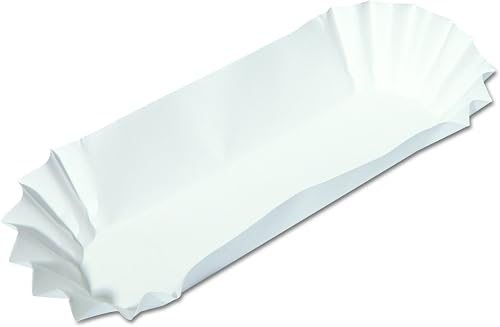 HOFFMASTER 610740 Fluted Hot Dog Trays 6w x 2D x 2h White 500/Sleeve 6 Sleeves/Carton (HFM610740)