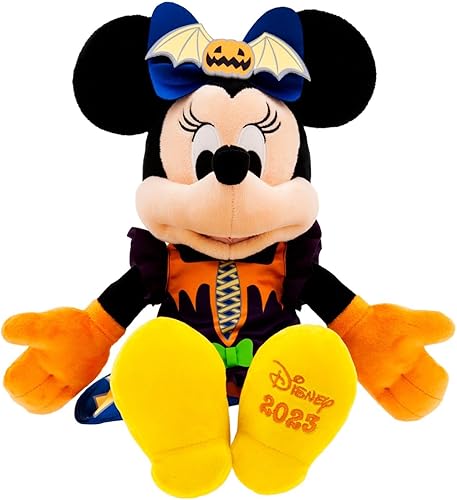 Miniatura 4 de Disney Store Peluche oficial de Minnie Mouse que brilla en la oscuridad para Halloween 2023, tamaño mediano de 15 pulgadas, edición festiva