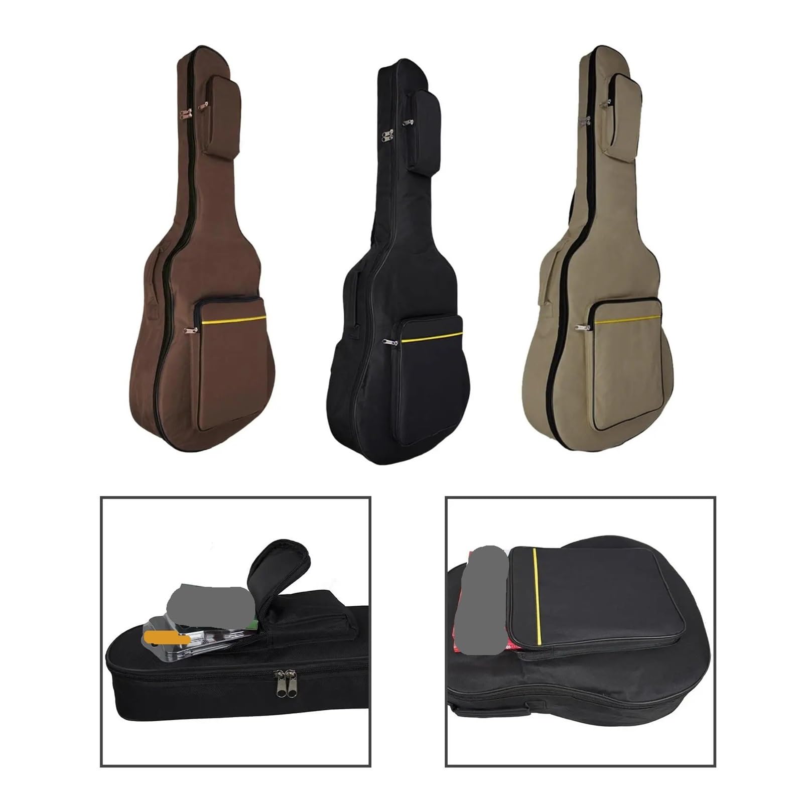 Custodia Chitarra Custodia for chitarra acustica da 41" con scomparti multipli(Coffee)