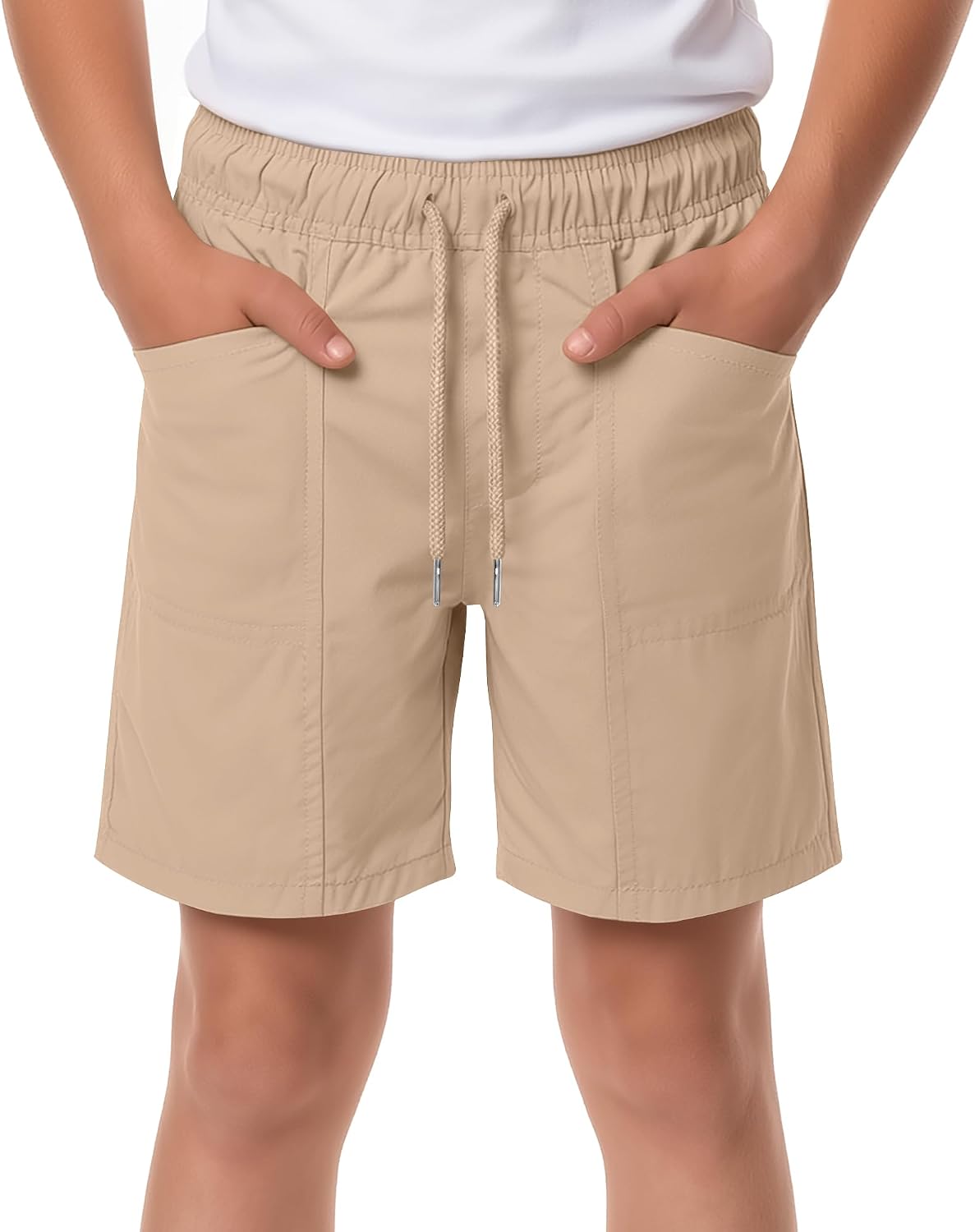 Yooo's Vivi Boys Shorts Kids Quick Dry Pull on Athletic Shorts Running Drawstring Summer Lightweight Clothes with Pockets