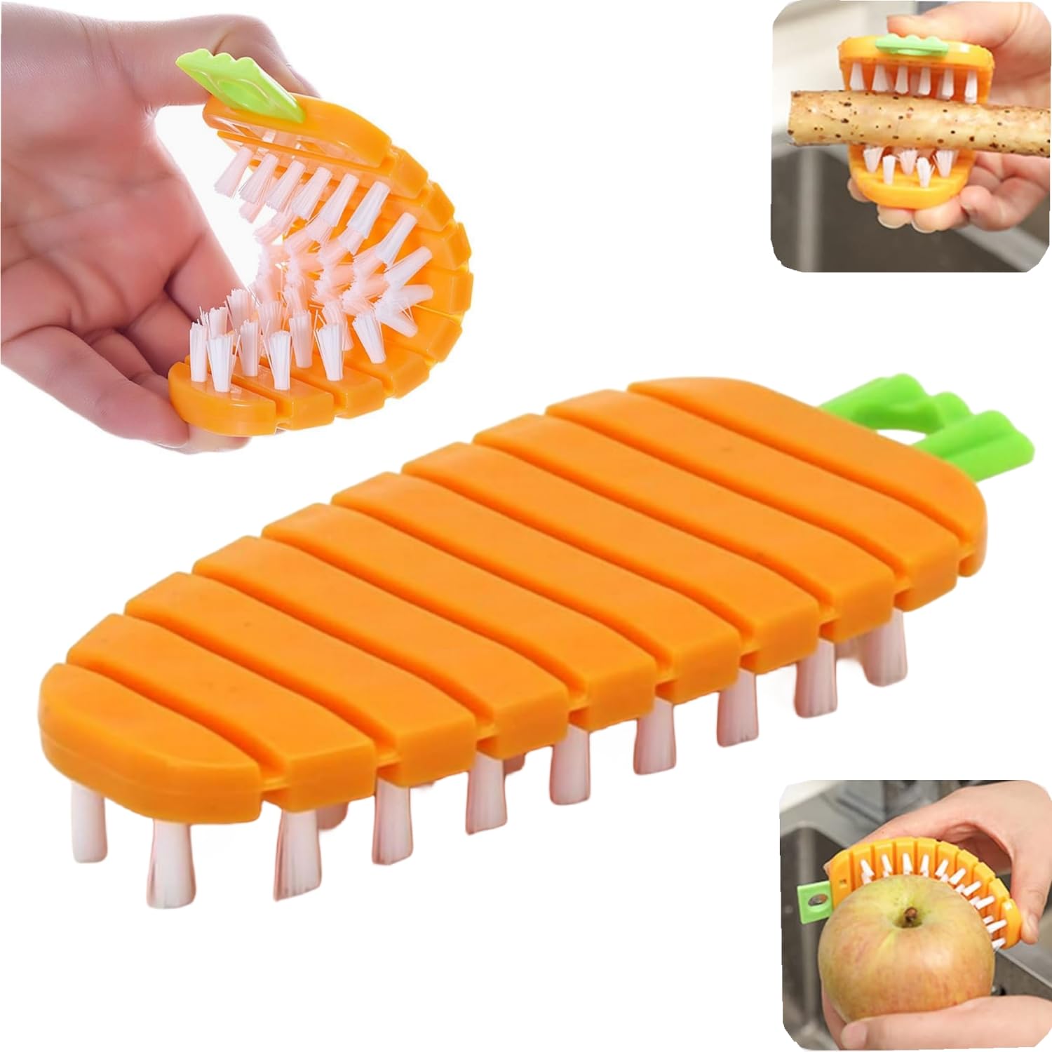 Spazzole Per Verdure Curve - Set Di 2, Per Pulire Frutta E Verdura In Modo Efficace E Delicato - Foto 10