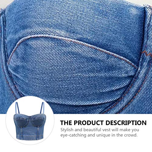 VALICLUD Colete Jeans Feminino Colete Estilingue Regatas Femininas Cortadas Camisola Jeans Tops Femi