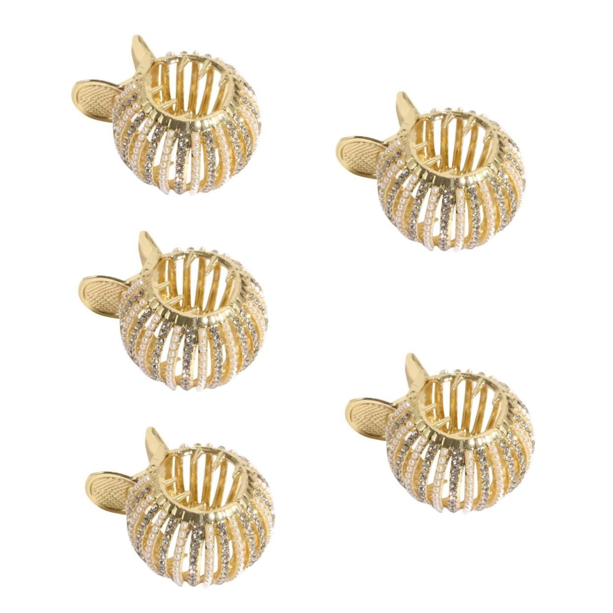 POPETPOP 5pezzi Fermaglio Per Coda Alta Decorato Con Perle Clip Elegante Per Spessi e Lunghi Accessorio Per Occasioni Speciali e Quotidiane Per Matrimoni e Feste