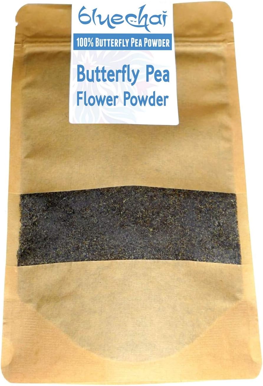 Bluechai Butterfly Pea Flower Powder - Natural Blue Food Coloring - 100% Blue Matcha - Pure Powdered Butterfly Pea. Perfect for Beverages, Cakes and Culinary Delights
