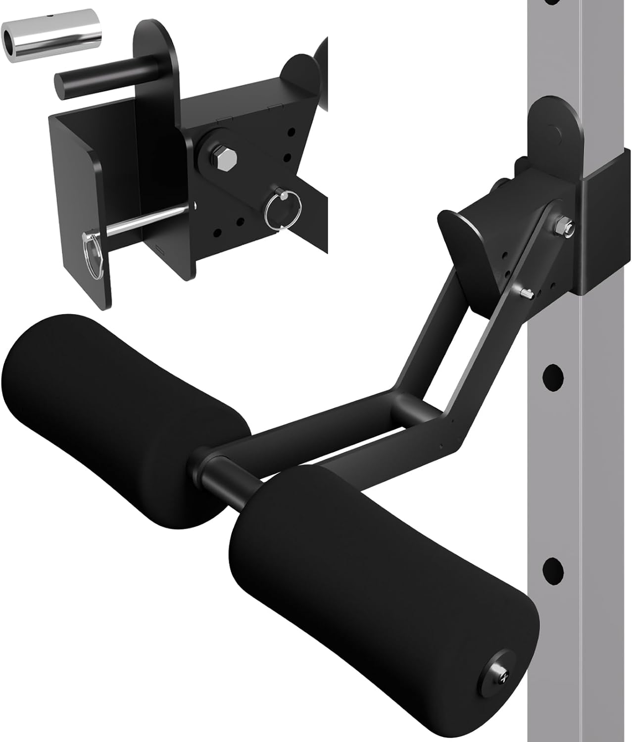 Nordic Hamstring Curl Pro Attachment – Adjustable Power Rack Leg Lock with High-Density Recovery Foam Padding, Compatible with 5/8″ & 1″ Holes – Home Gym Strength Training Equipment