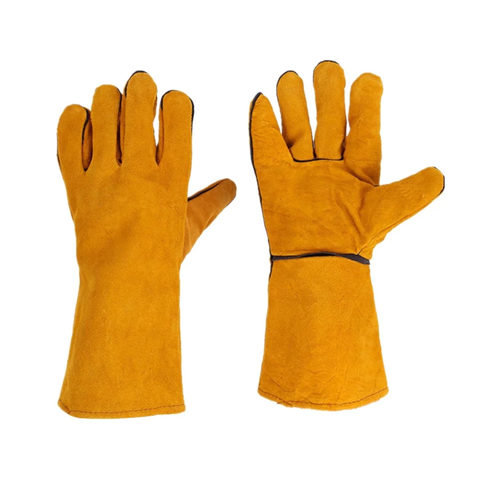 1 Paar Imkerhandschuhe aus Rindsleder – Leichte, strapazierfähige und wiederverwendbare Schutzausrüstung mit belüfteten Ärmeln, Gelb Zubehör