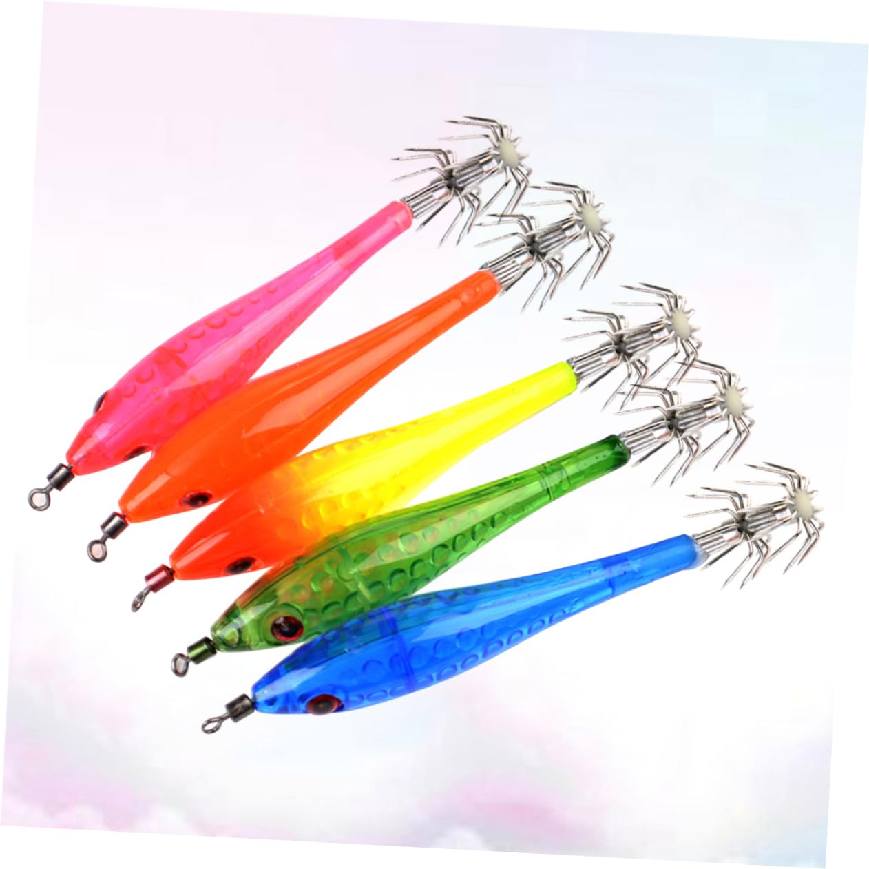WOONEKY 3 Set di Esche Artificiali con Misti Luminosi Notturni per La Pesca in Acqua Dolce 5 Pezzi*3