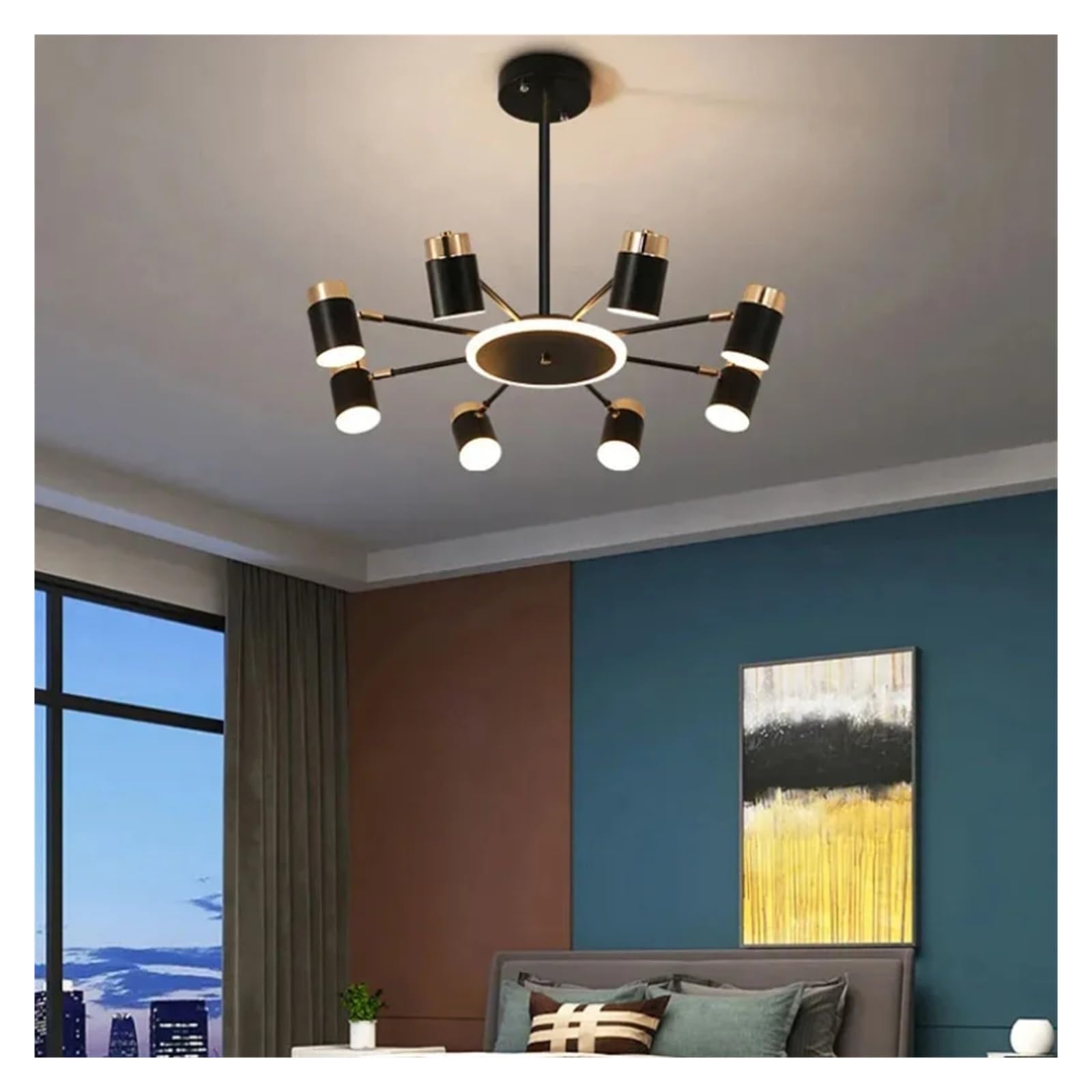 HMASNSEIY - Chandeliers Lighting Compatible with Modern Living Dining Room Bedroom Kitchen Ceiling Pendant Lights Simple Indoor Home Decor Lamps Adjustable Chandeliers