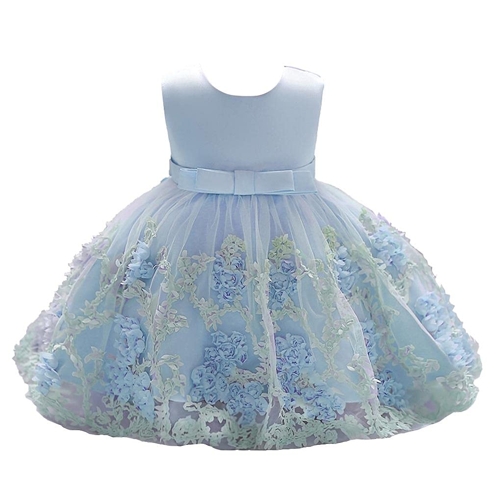 Lito Angels Baby Girls Wedding Flower Girl Bridesmaid Party Formal Tulle Dress Infant Ball Gown Age 18-24 Months Blue 409