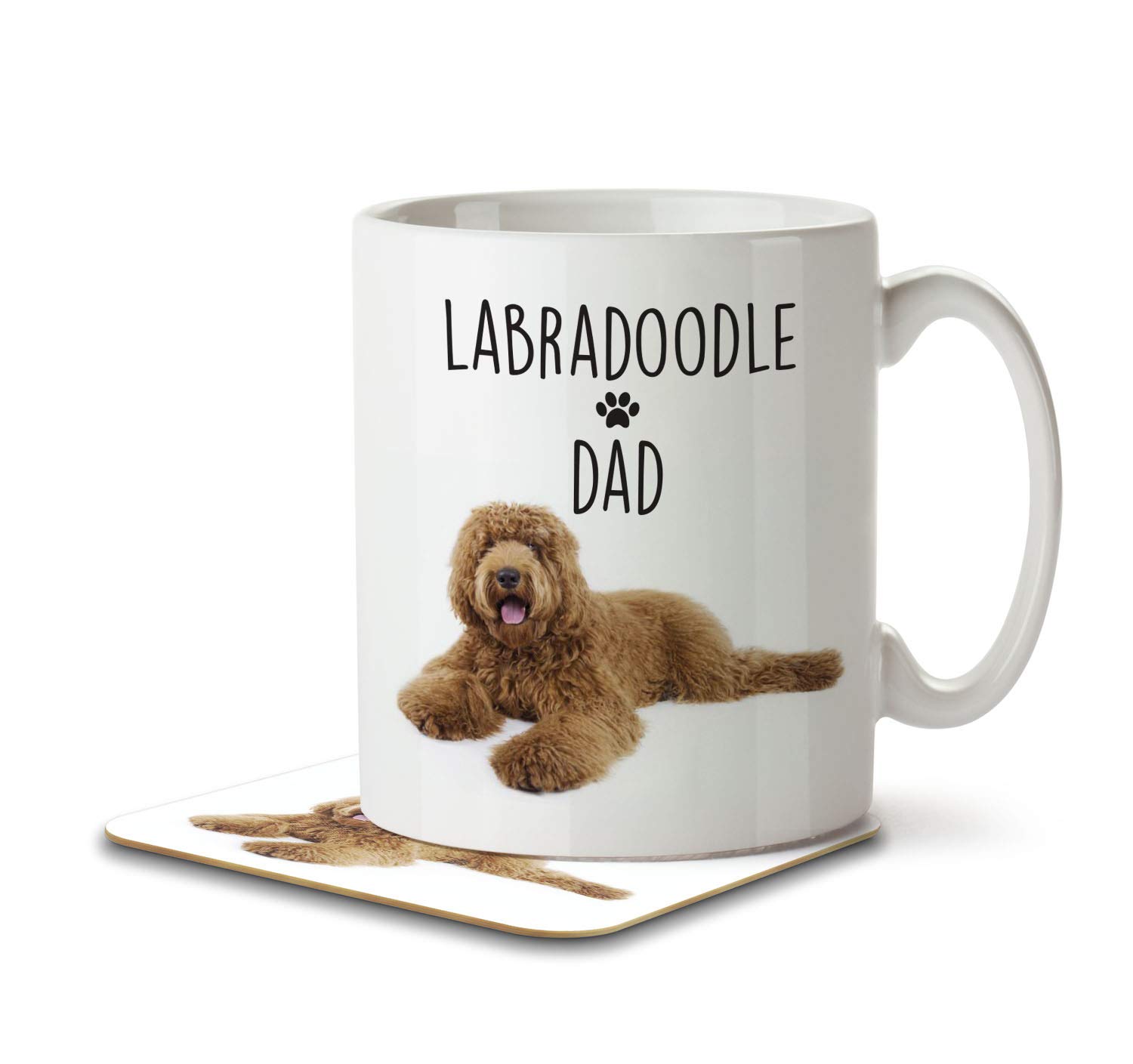 The Inky Penguin White - Labradoodle Dad - Dog Mug And Coaster, Ceramic, 11Fl. Oz.