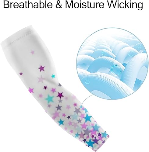 Miniatura 4 de Vantaso Mangas de compresión con protección solar UV, manga de enfriamiento para hombres y mujeres, cubierta geométrica púrpura para tatuajes, talla