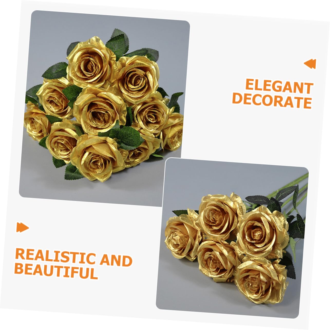 Bouquet Di Artificiali Dorate Da Teste Per Decorazioni Eleganti Casa Matrimonio e Feste Composizione Per Atmosfera Naturale e