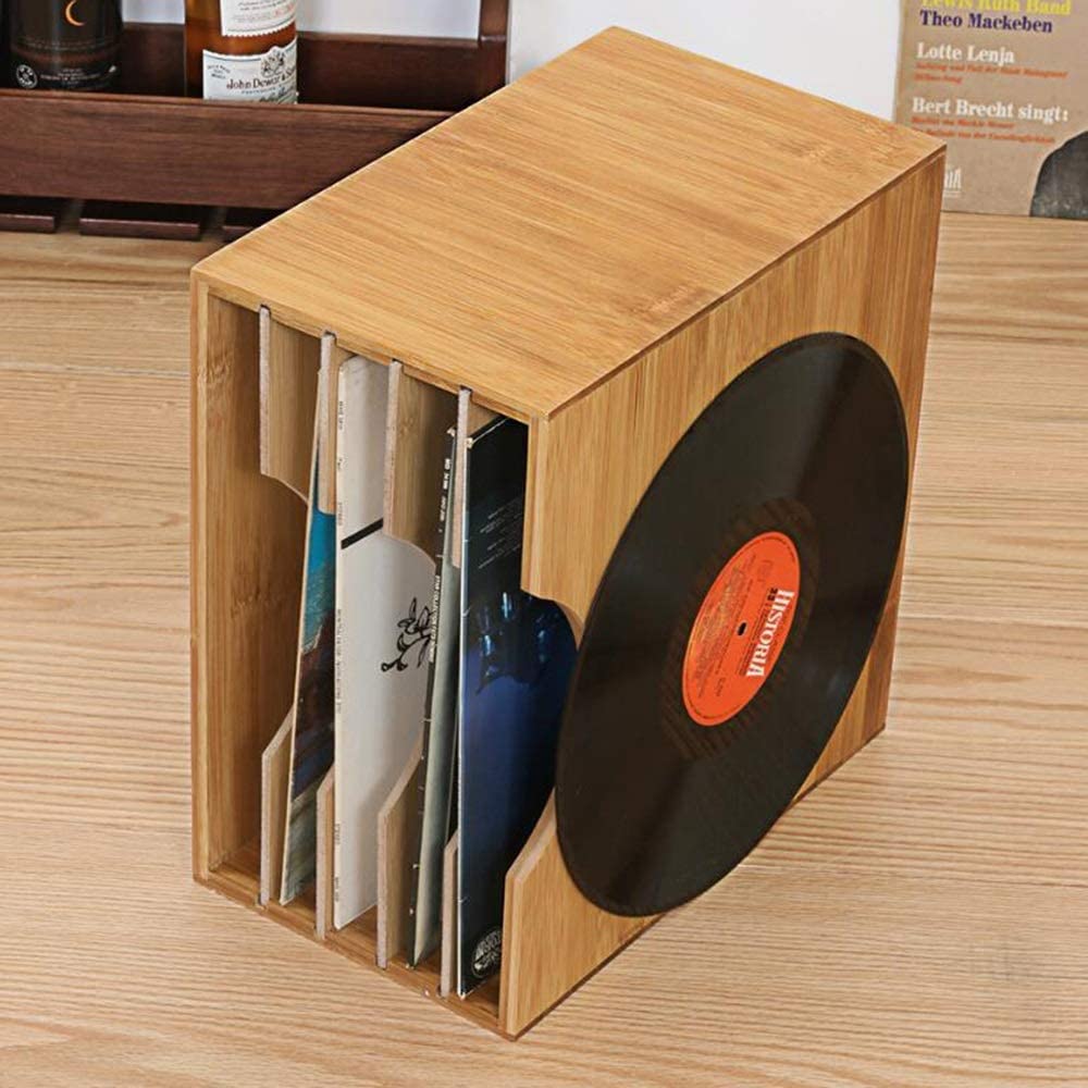 BA 40 Mobile espositore in vero legno di Bamboo per circa 40 dischi LP 33 giri