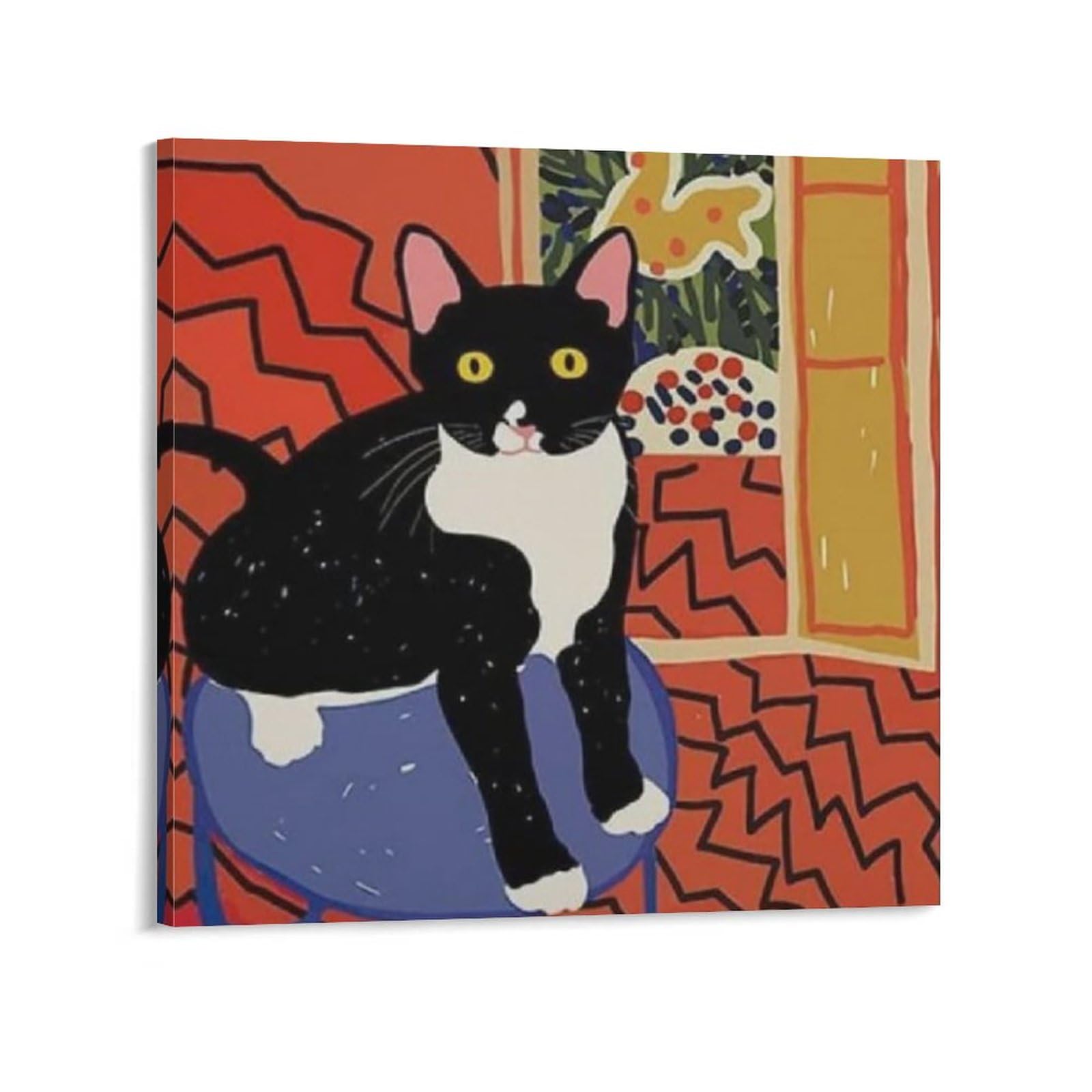 Amazon.co.jp: アンリ・マティスの抽象的猫のポスター キャンバス