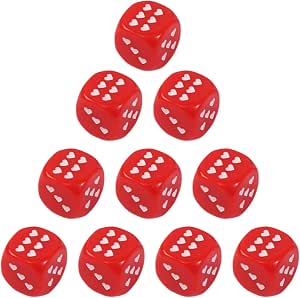 Amazon.com: ohodhmnu Pack of 10 White Color Rounds Corner 25mm Dices ...