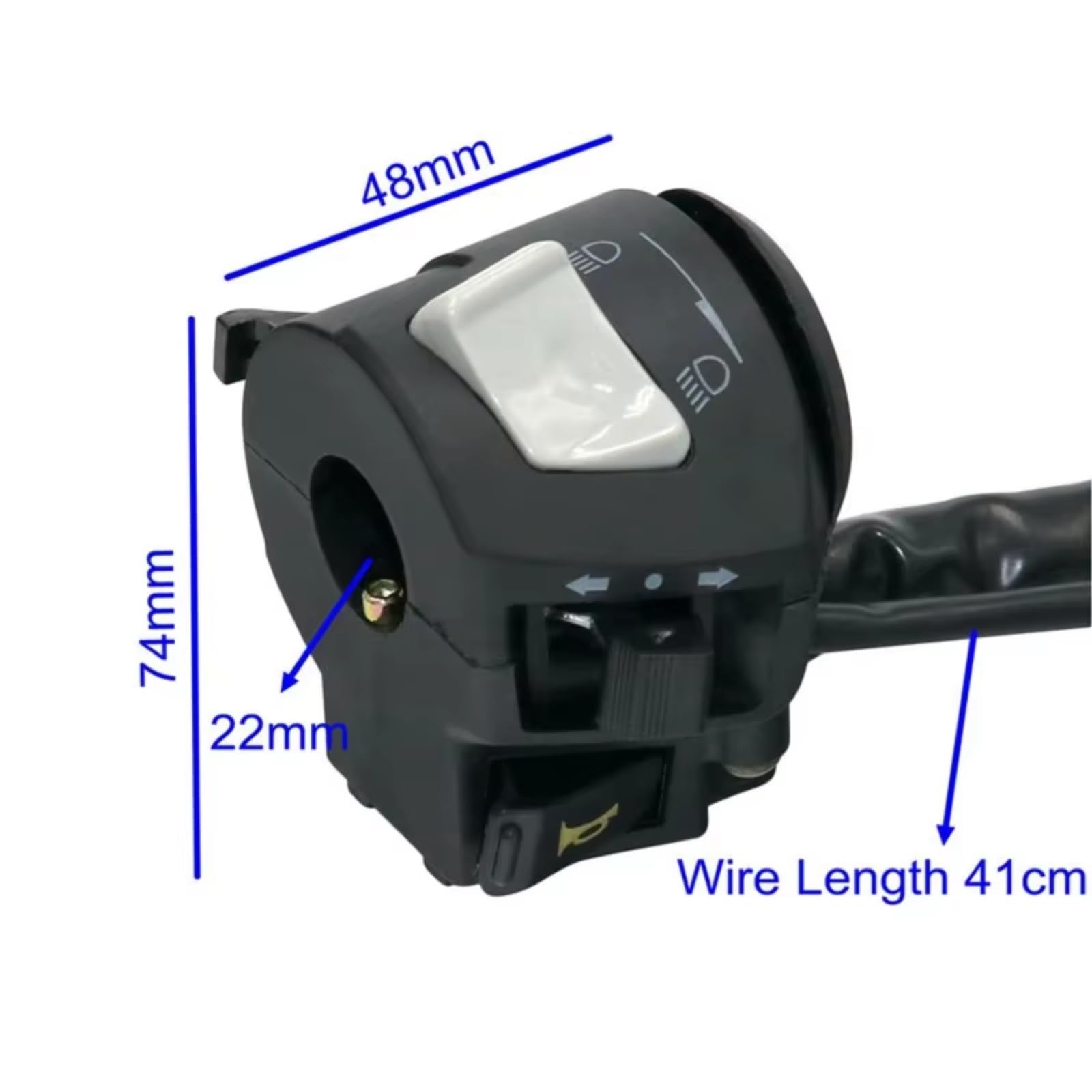 Interruptor De Control De Manillar De Motocicleta Universal con Interruptores Izquierdo Y Derecho, Bocina De Arranque Eléctrica, Faro De Señal De Giro