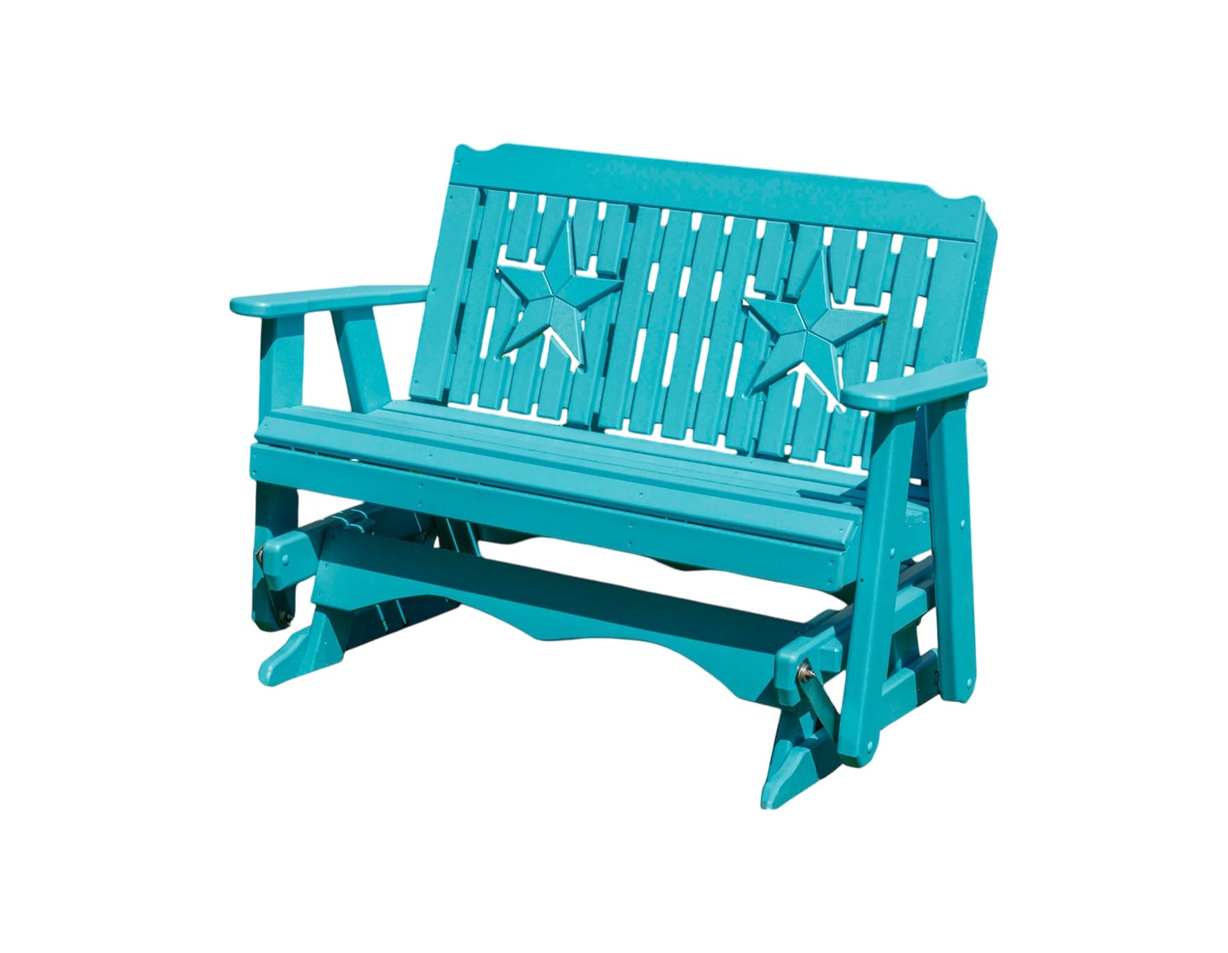 Amish Craftsmanship Made in USA 2-Person 4FT Plastic Poly Lumber Wood Glider Premium Colors HDPE with No wood fibers Memorial Patio Porch Park Church