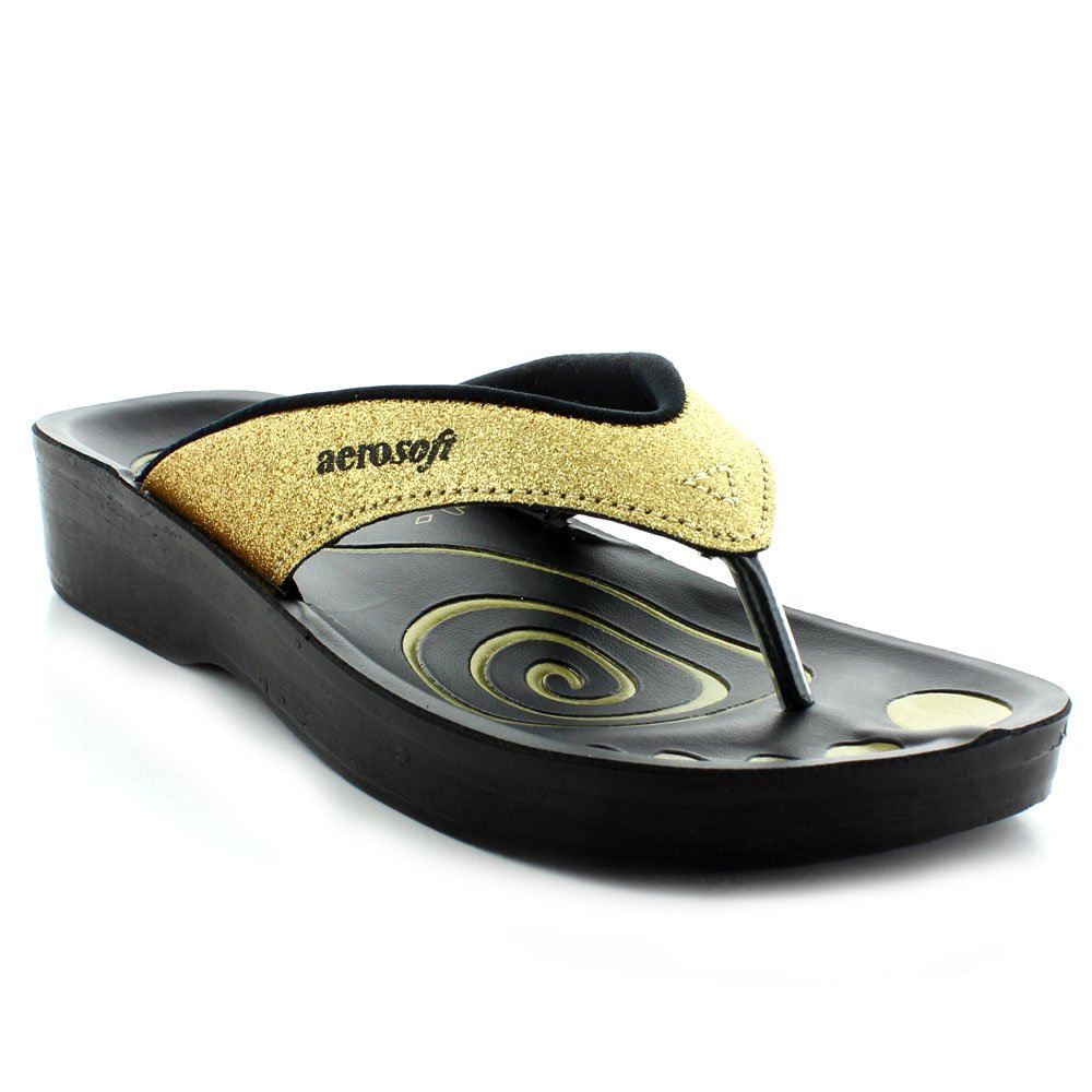 Womens Gliteratti Orthotic Soft Open-Toe Comfortable flip-Flop Sandals