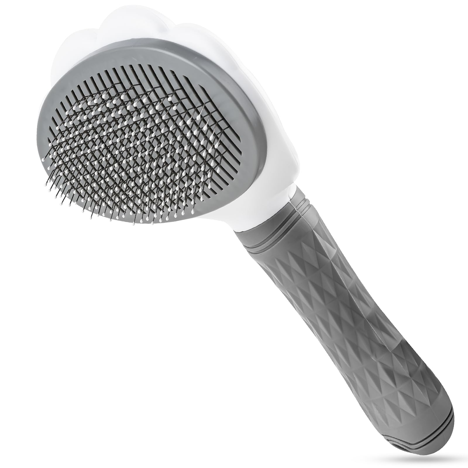 Pet Brush, Cat & Dog Comb, Removes Hair Loss, Easy, Painless, Push of a Button, Massage, Washable, Skin Friendly, Short Hair, Medium Hair, Long Hair, General Use, Gray