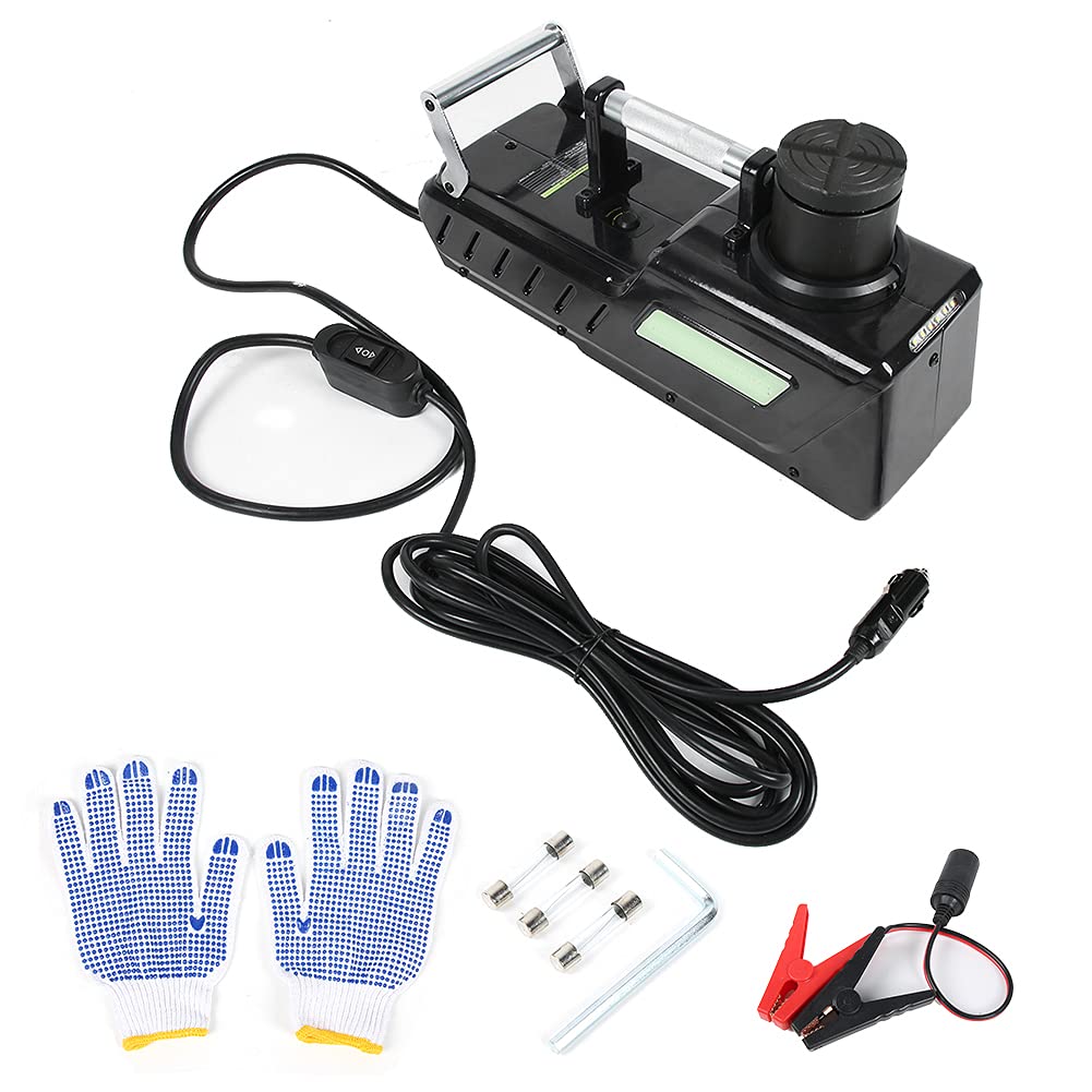 YAOGOHUA DC12V 15T Electric Floor Jack Hydraulic Lifting Kit Tire Changing Replacing for Car Van Truck SUV