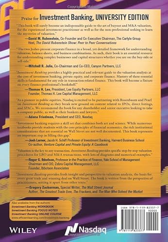 Investment Banking: Valuation, Lbos, M&a, and Ipos, University Edition