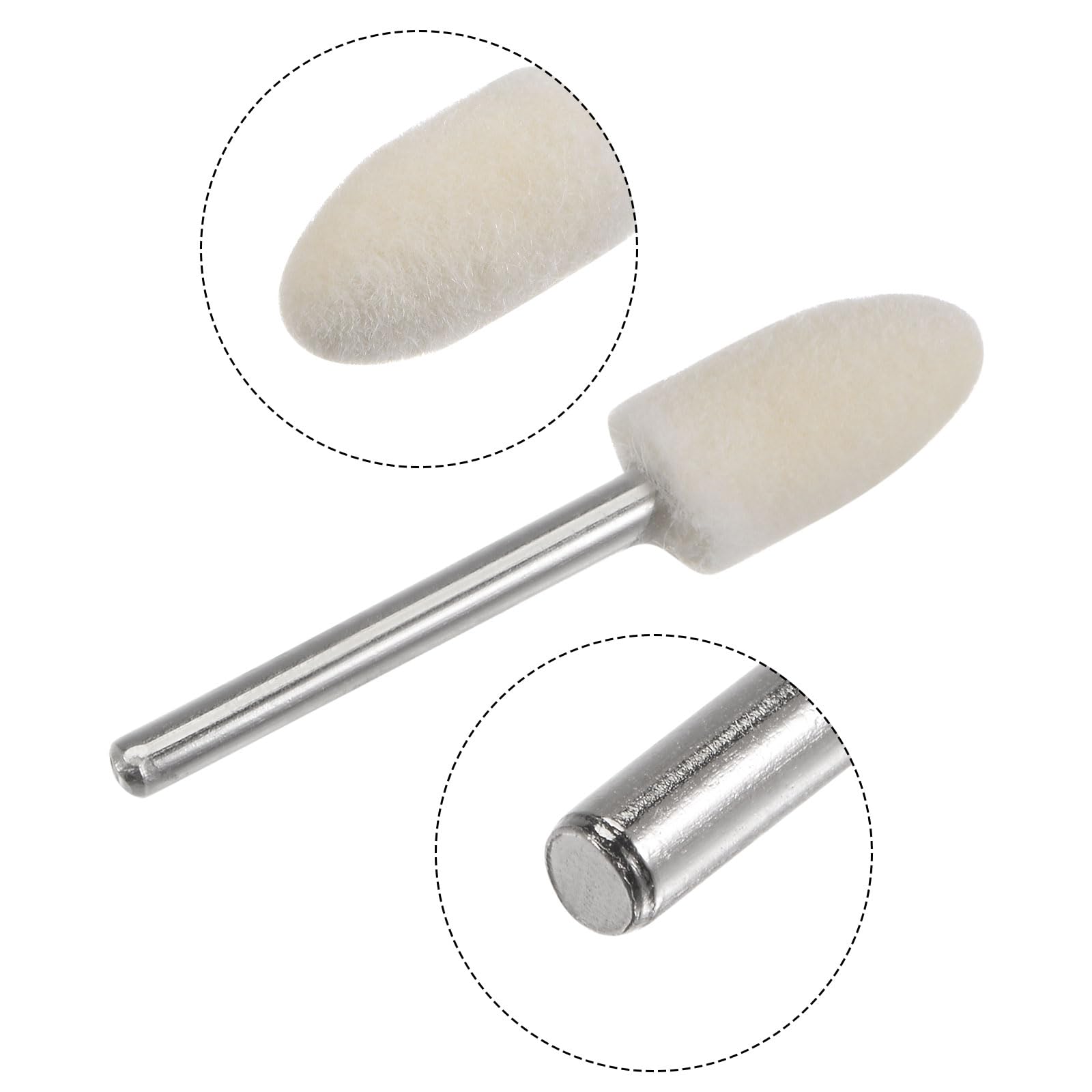QUARKZMAN 20pz Punte Mandrino Montate Feltro Lana 8mm Testa 1/8 Pollici supporto Conico Lucidatura Punta Trapano Feltro Lucidatura Ruota per Strumento Rotante