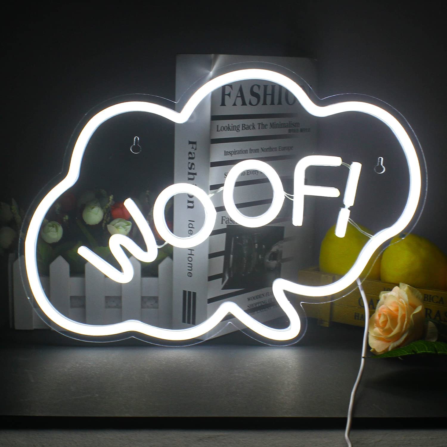Woof Neon Sign Led White Neon Signs for Wall Decor Usb Pet Light Up Signs for Bedroom Pet Shop Dog Puppy Birthday Wedding Party Decoration Dog Lover Gifts (B0BL1WWXSM) Amazon Price History, Amazon Price Tracker
