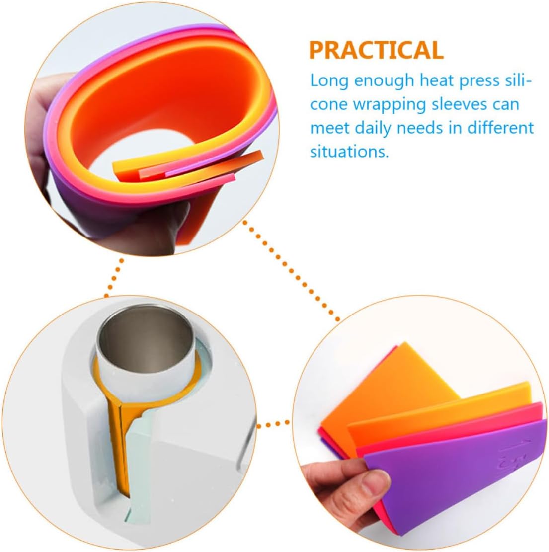 3pcs Silicone Sublimation Printing Sleeves for Mug Press Cups